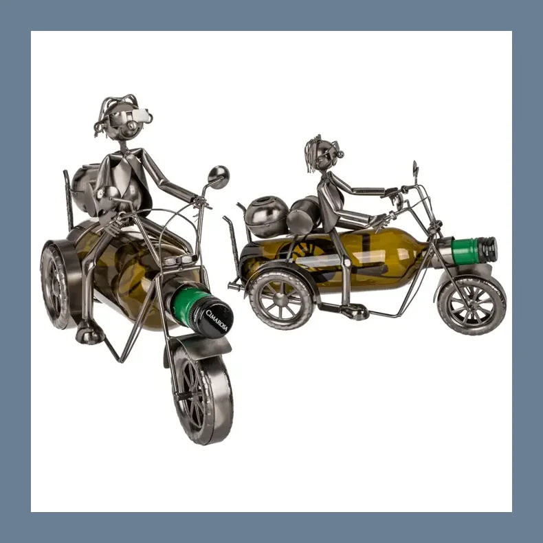motorcykel 2 Vinflaskeholder metal