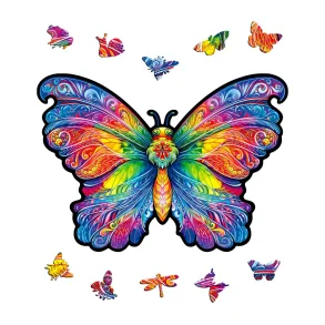 Regnbue Sommerfugl Puslespil