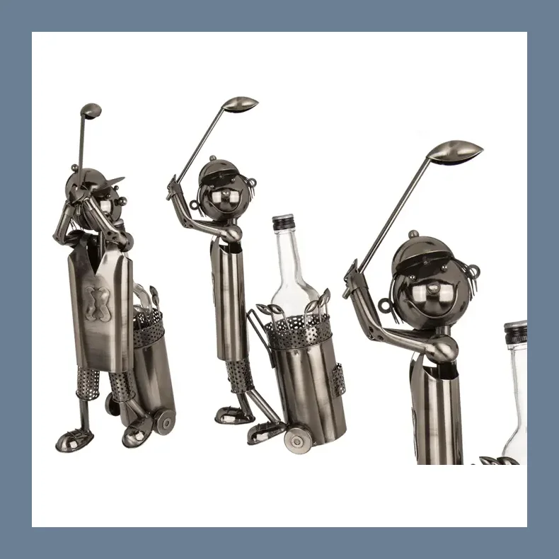 Golfspiller vinflaskeholder metal
