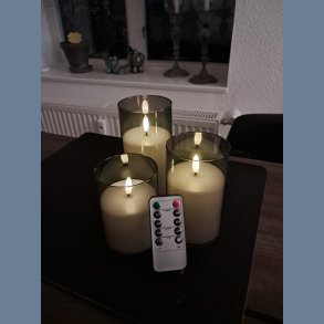 3 stk. r�gfarvede batteridrevne LED-lys