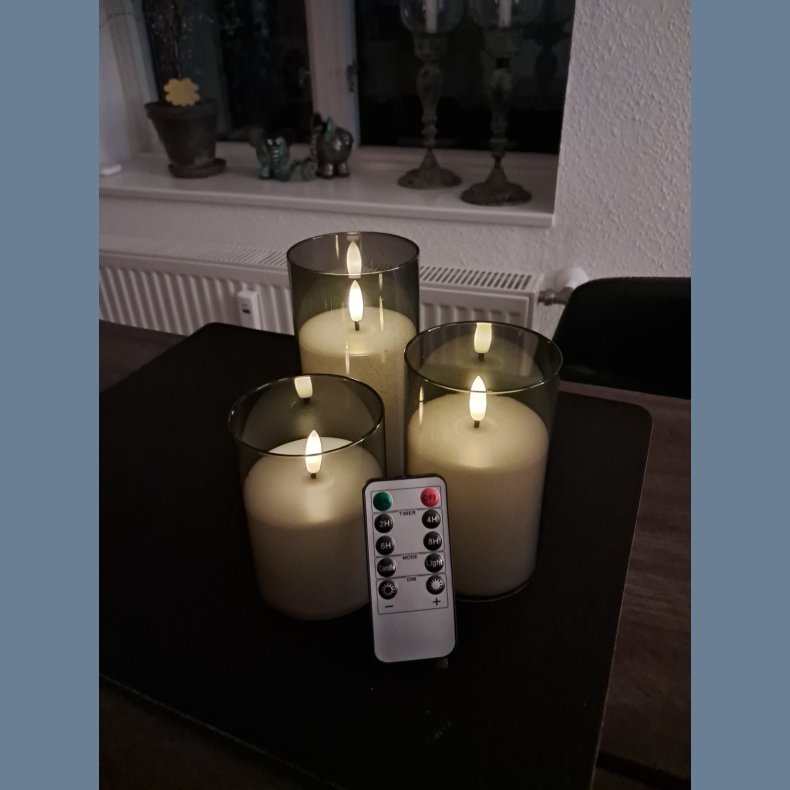 3 stk. r�gfarvede batteridrevne LED-lys