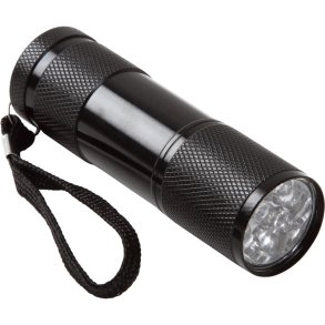 LED Metal Lommelygte med 9 dioder LED-212