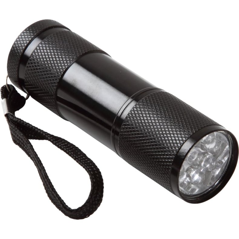 LED Metal Lommelygte med 9 dioder LED-212
